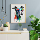 KZKZXA Diamond Painting Kits for Adults, Dog with Sunglass Full Drill Diamond Art Greyhound Painting by Number Kits, Cute Animals Gem Art Wall Home Decor 12x16 inch KZKZXA
