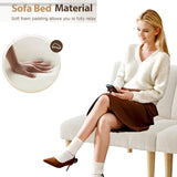 Modern Corduroy Convertible Folding Futon Couch Sofa Bed,with Adjustable Backrest Memory Foam Couch Double Loveseat Sofa for Compact Living Space,Dorm,Game Studio,Apartment,Bedroom (White) Gustonhon