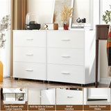 Aheaplus Closet Drawers Set of 2, Wood Closet Organizers and Storage with 3 Drawers, Closet Drawers Organizer System, Nightstands Bedside End Table with 3 Drawers Storage for Bedroom, White Aheaplus