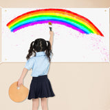 2 Pack Large Blank Banners, SUMERSHA 2 x 4 Feet Polyester Oxford Cloth White Banner with Hanging Rope for Wall Signs, DIY Painting, and Writing, Indoor Outdoor Display and Party Decoration SUMERSHA