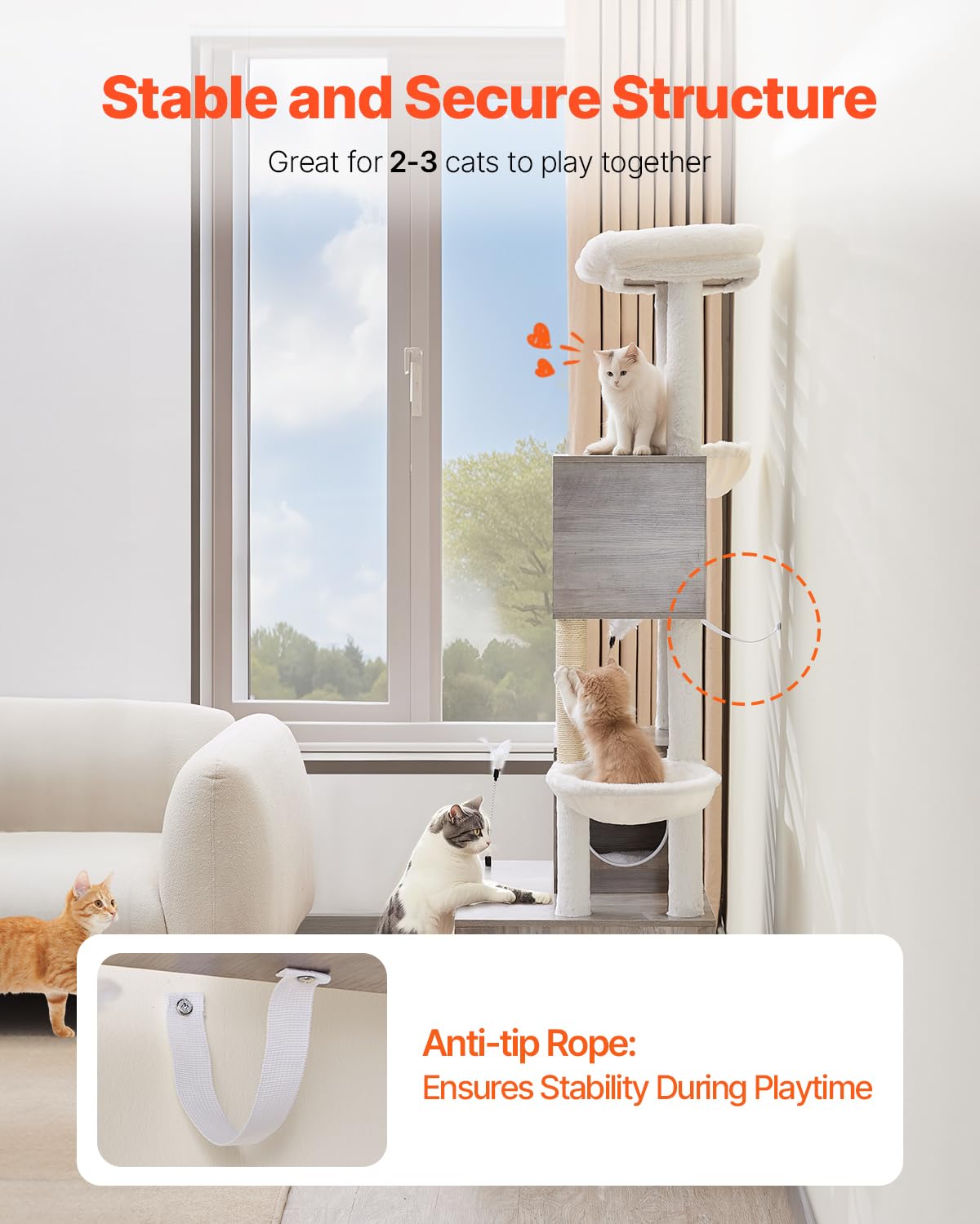 VEVOR Large Cat Tree with Litter Box Enclosure, 72.83 inches Tall, 2-in-1 Cat Tower, Multi-Level Cat Condo Furniture with Sisal Scratching Posts, Perches, Hammock, Big Kittens House for Indoor Cats VEVOR