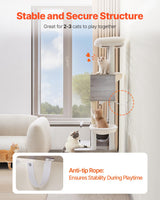 VEVOR Large Cat Tree with Litter Box Enclosure, 72.83 inches Tall, 2-in-1 Cat Tower, Multi-Level Cat Condo Furniture with Sisal Scratching Posts, Perches, Hammock, Big Kittens House for Indoor Cats VEVOR