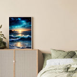 Aestalrcus Sea View Paint by Numbers for Adults - Waves Paint by Numbers for Adults with Brushes, Art Crafts Canvas for Home Decoration 16 x 20 Inch Aestalrcus