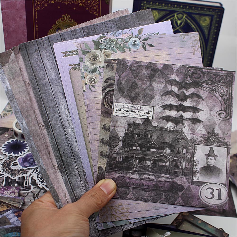 Diuhofart Ultimate Vintage Scrapbook Supplies, Junk Journal Kit - A6 Retro Notebook, Aesthetic Stationery Supplies, Craft Gift Set for Women, Perfect for Journaling, Scrapbooking Diuhofart