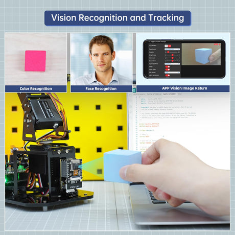 Robotic Arm with Arduino 5DOF/Axis AI Smart Robot Arm Open Source STEM Educational Building Robotics & Engineering Kits, Science/Coding/Programming Set, miniArm Standard Kit LewanSoul