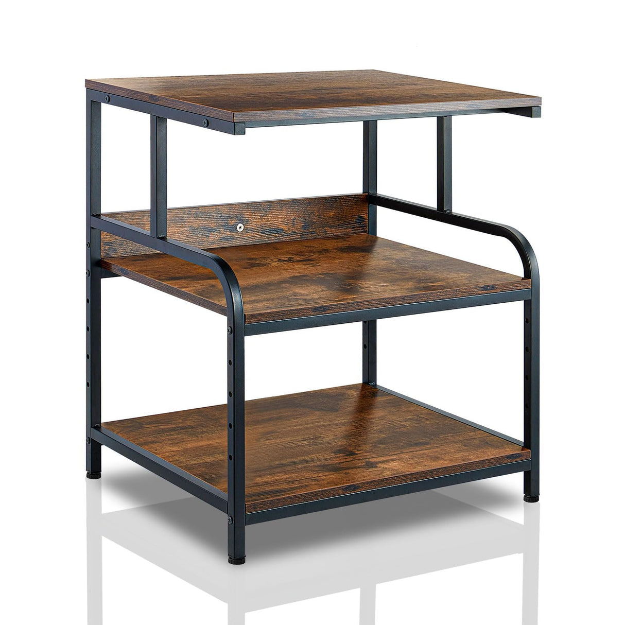 jarrvz Large Printer Stand, Removable and Fixed Printer Stand, Large Fax Machine Printer Stand, Laser Printer Stand, Printer Stand with Storage Space, Scanner Office Rolling Carriage, Retro Brown jarrvz