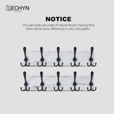 LECHYN Rustic Wooden Coat Rack Wall Mount with 5 Hooks, Farmhouse Wood Coat Hanger Wall Mount Heavy Duty for Hanging Jacket Coat (White) LECHYN