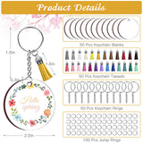 ZOCONE 250 Pcs Round Sublimation Keychain Blanks Bulk, Sublimation Blanks Keychain 2in Heat Transfer Blank Keychains, Double Side Keychain with Tassels, Jump Rings, DIY Gift Ornament ZOCONE