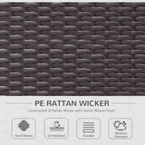 Outsunny 7-Piece Patio Furniture Set, Outdoor Wicker Conversation Set, All Weather PE Rattan Sectional Sofa Set with Cushions and Tempered Glass Top Coffee Table, Pillows, Cream White Outsunny