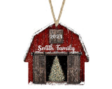 Personalized Christmas Ornaments 2024 Red Barn Farmhouse Wood Custom Farm Gift Stocking Stuffer Handmade by The Painted Pug (Red Barn Personalized) The Painted Pug