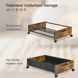 FOUCSSOMEI Under Bed Storage with Wheels 2 Pack Under Bed Storage Containers on Rollers Metal Frame Bed Storage Drawers for Shoes Clothes Space-Saving Solution for Bedroom Organization Patented Design FOUCSSOMEI