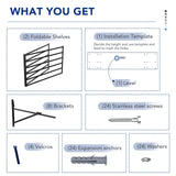 FLEXIMOUNTS 2x6ft Heavy Duty Garage Storage Shelving, 3200lbs Weight Capacity, 4-Pack Wall Organization System, 24-inch-by-75-inch Rack Floating Shelves FLEXIMOUNTS