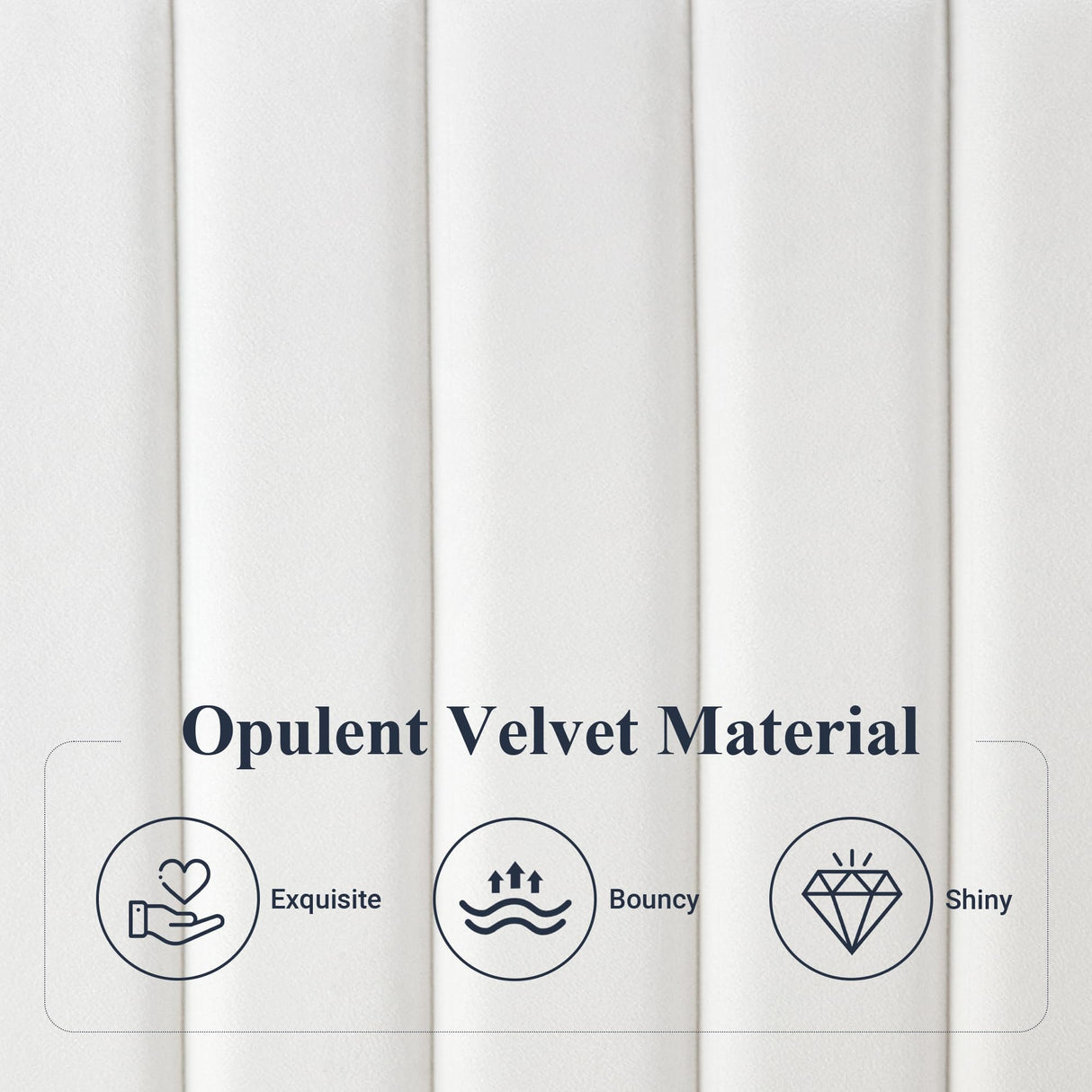 Allewie Full Bed Frame, Velvet Upholstered Platform Bed with Adjustable Vertical Channel Tufted Headboard, Mattress Foundation with Strong Wooden Slats, Box Spring Optional, Easy Assembly, White Allewie