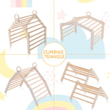 RMHDSLF Transformable Climbing Triangle, Pikler Triangle Set with Arch and Ramp, Foldable Wooden Montessori Climbing, Wood Play Gym, Toddler Gym for 2-6 Years. RMHDSLF