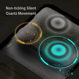 YRUDMBIN Rustic Wall Clock Silent 12 Inch Battery Operated Wooden Home Decor for Bathroom Kitchen Bedroom Living Room,Annual Ring YRUDMBIN