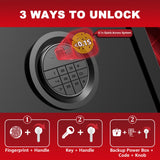 8-10 Fingerprint Gun Safe for Rifles and Pistols, No Assembly Required Quick Access Biometric Gun Cabinet, Large Gun Locker for Pistols and Shotguns, Dual Alarm & Mute Mode Switching SHICHI