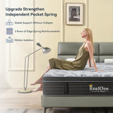 Queen Mattress 10 Inch, Memory Foam Hybrid Queen Size Mattresses in a Box, Cooling Fabric & 3 Coils Reinforced Edges Pocketed Coil Springs, Medium Firm, Motion Isolation, Pressure Relief, CertiPUR-US REALONE