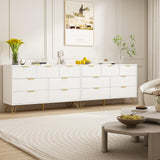 LYNSOM Dresser for Bedroom, Modern 7 Drawer White Dresser with Metal Handles and Wide Drawer, Wood Chest of Drawers for Living Room LYNSOM