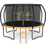 Liyarya 12FT/14FT Trampoline for Kids/Adults - Outdoor Recreational Trampoline with Enclosure Net, Curved Poles and Ladder, Heavy Duty, Anti-Rust Coating, ASTM Approved Liyarya