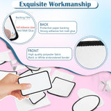 iFForce Sublimation Patches - Iron-on Blank Patches 4 Shapes for DIY Hats Jeans - Self Adhesive Stick to Cosmetic Bags Mobilephone Computer (20pcs Black Border) iFForce