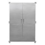 Seville Classics UltraHD Solid Steel Lockable Metal Storage Cabinet Locker Organizer w/Adjustable Shelves for Garage, Warehouse, Office, Classroom, 48" W x 24" D x 72" H, White Seville Classics