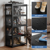 Magshion Display Cabinet with Acrylic Doors, 4-Tier Curio Cabinet for Collectibles, Display Case Showcase for Living Room, Office, 27.5"(L) x 13.5"(W) x 55"(H), Black Magshion