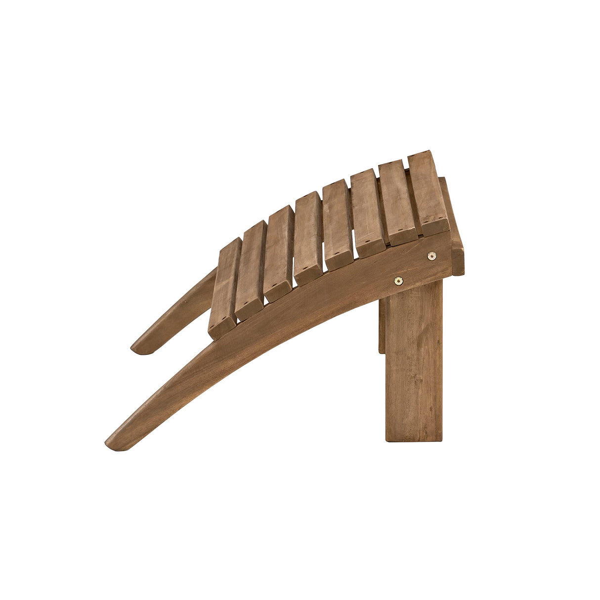 Linon Home Dcor Linon Adirondack Woodstock Ottoman, Teak Stain, Acorn, 21.6"W x 21.06"D x 13.7"H Linon