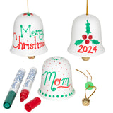 READY 2 LEARN Christmas Crafts - Design Your Own Porcelain Bells - Craft Kit for Kids - Christmas Tree Decorations - All Materials Included, Green,Red, Set of 3 READY 2 LEARN