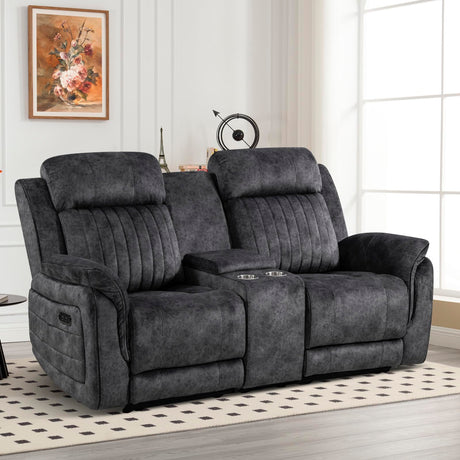 Neptane Power Reclining Loveseat with Zero Gravity, Adjustable Headrest, Electric Reclining Loveseat with Console, USB/Type-C Ports, Power Loveseat Recliner Sofa for Living Room (Grey, Loveseat) Neptane