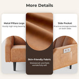 Fadware 78'' Futon Sofa Bed Couch, 2 Seater Faux Leather Futon Sleeper Couches with Adjustable Sofa Backrest, Convertible Loveseat Sofa Bed for Living Room, Bedroom, Office, Loft, Brown Fadware