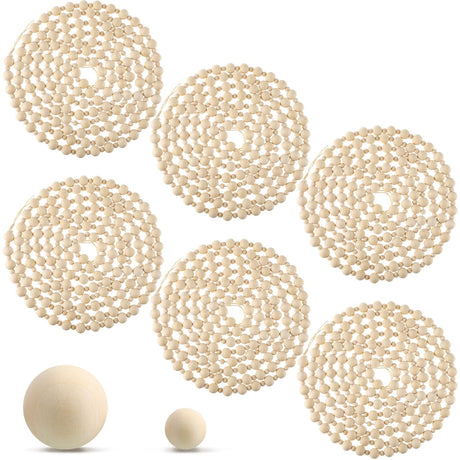 Ceenna 72 Feet Boho Christmas Wood Bead Garland Wooden Beads Garland Decor Boho Garland Coffee Table Decor for Holiday Christmas Tree Wedding Farmhouse (6 Pcs,Natural Color) Ceenna