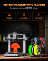 TECBEARS Glow in The Dark Petg Filament，Neatly Wound 3D Printer Filament Bundle，250g/Spool, 8 Packs (2 Spool of Black Petg and 6 Spool of Glowing Blue/Green/Red/Yellow) TECBEARS