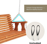 U-MAX Wooden Porch Swing 2-Seater,Swing Bench with Cupholders, Heavy Duty 800 LBS,Hanging Porch Swing Chair for Outdoor Patio Garden Yard(6.5FT&Brown) U-MAX