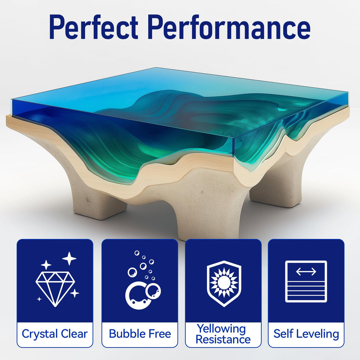 Deep Pour Epoxy Resin Kit 3 Gallon, Casting Resin Epoxy 2:1 for 2-4 inch Depth, Clear Crystal resina epoxica for Art Craft, River Table, Bar Top, Wood Bond Craftor