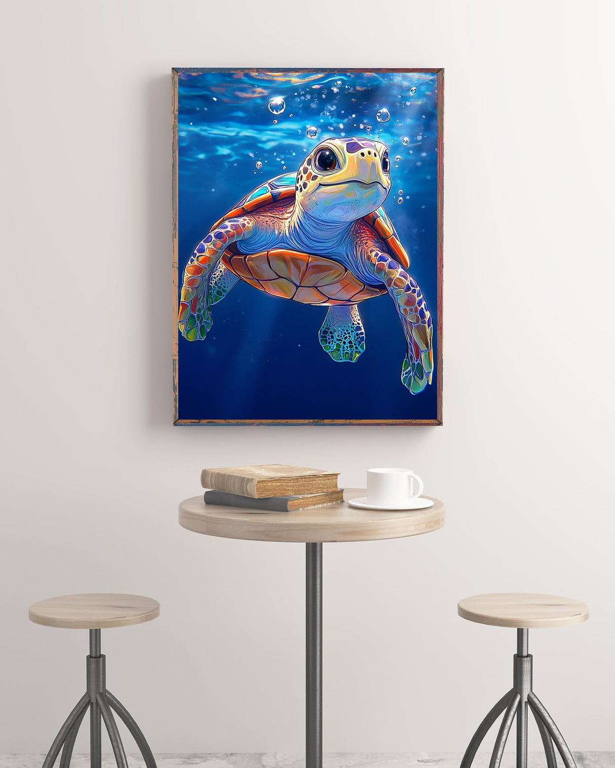KINPLUB Sea Turtle Diamond Painting Kits for Adults Beginners, Turtle Diamond Art Kits for Adults, DIY Full Drill Round Gem Art Dots for Home Wall Decor 12x16 Inch KINPLUB