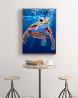 KINPLUB Sea Turtle Diamond Painting Kits for Adults Beginners, Turtle Diamond Art Kits for Adults, DIY Full Drill Round Gem Art Dots for Home Wall Decor 12x16 Inch KINPLUB