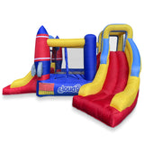 Cloud 9 Inflatable Rocket Bounce House with Blower, Bouncer for Kids with Two Slides and Large Jumping Area Cloud 9