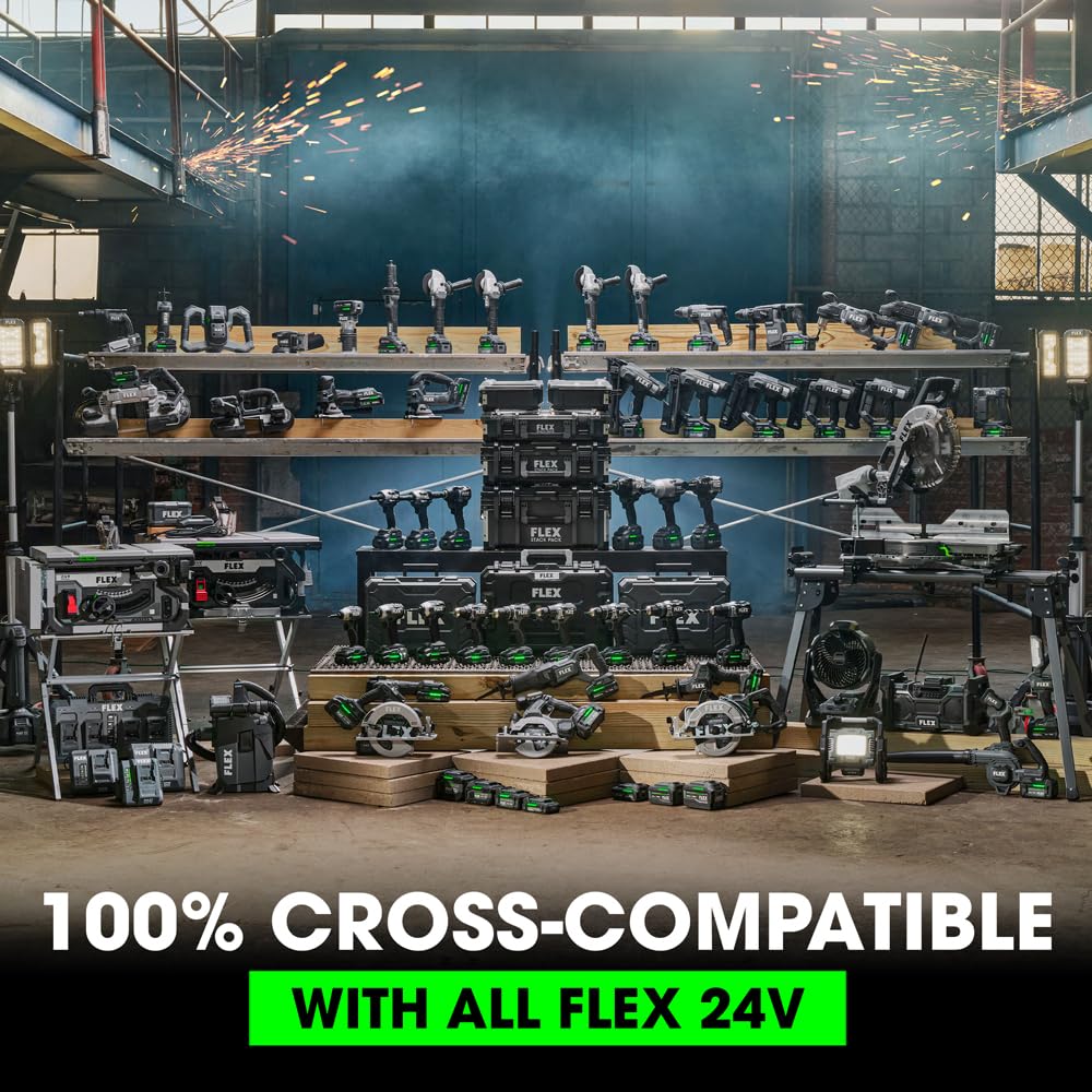 FLEX 24V Brushless 23Ga Pin Nailer Kit with 2.5Ah Lithium Battery and 160W Fast Charger - FS4341-1A FLEX