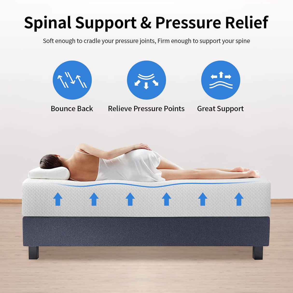 12 Inch Green Tea Full Size Memory Foam Mattress,Bed-in-a-Box Medium Firm Mattress CertiPUR-US Certified Breathable Bed Mattress for Cooler Sleep Supportive & Pressure Relief,Full PayLessHere