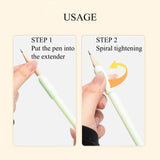 Pastel Pencil Extender Holder and Pencil Grip Set with 320 Sticky Notes, Standard Size Compatible, 7 Colors SLFreMint
