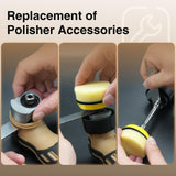Blycorul Cordless Mini Polisher,1/1.5/2Inch Micro Polisher,DA&RO Cordless Polisher with 11 Variable Speed 2500-6000 RPM,2 * 2.0Ah Rechargeable Batteries,Polisher for Car Detailing,Polishing,Cleaning Blycorul