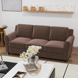 Bonzy Home 3 Seater Couch for Living Room, 80.7" Brown Sofa Couch, Modern Comfy Couch with Thick Cushion for Living Room Apartment Office Bonzy Home