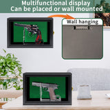 COMSREV Single Handgun Pistol Revolver Gun Display Case Wall Mount Lockable Black Felt Wood Cabinet w/ 98% UV Protection Acrylic Clear Door Gun Shadow Box Stand Rack Holder COMSREV
