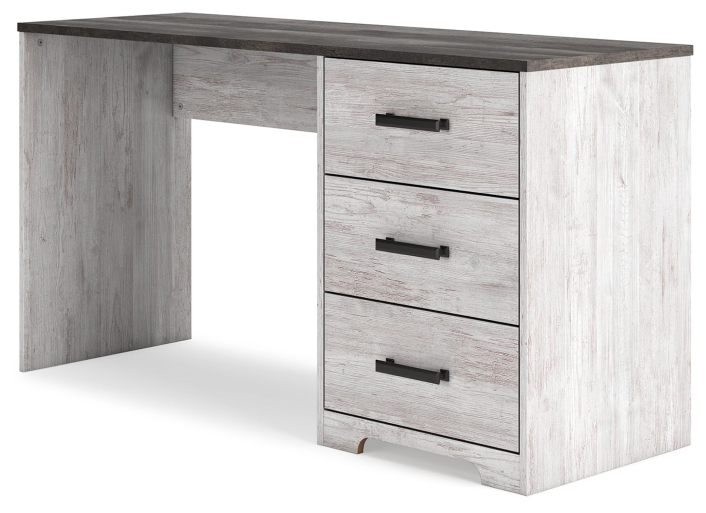 Signature Design by Ashley Shawburn 3-Drawer Home Office Desk, 54" W x 19" D x 29" H, White & Gray - WoodArtSupply