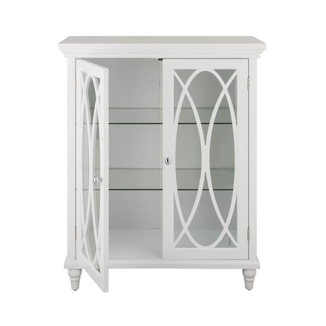 Teamson Home Florence 26 in. x 32 in. 2-Door Freestanding Wooden Floor Cabinet with Adjustable Shelves for Storage Solutions in Bathrooms, Kitchens, Laundry Rooms, Home Offices, White Teamson Home