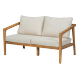 Christopher Knight Home Westin Acacia Wood Patio Loveseat Sofa with Cushion, Outdoor 2-Seater Sofa with Removable Cushions, Patio Furniture Sofa for 2, Teak+Beige Christopher Knight Home