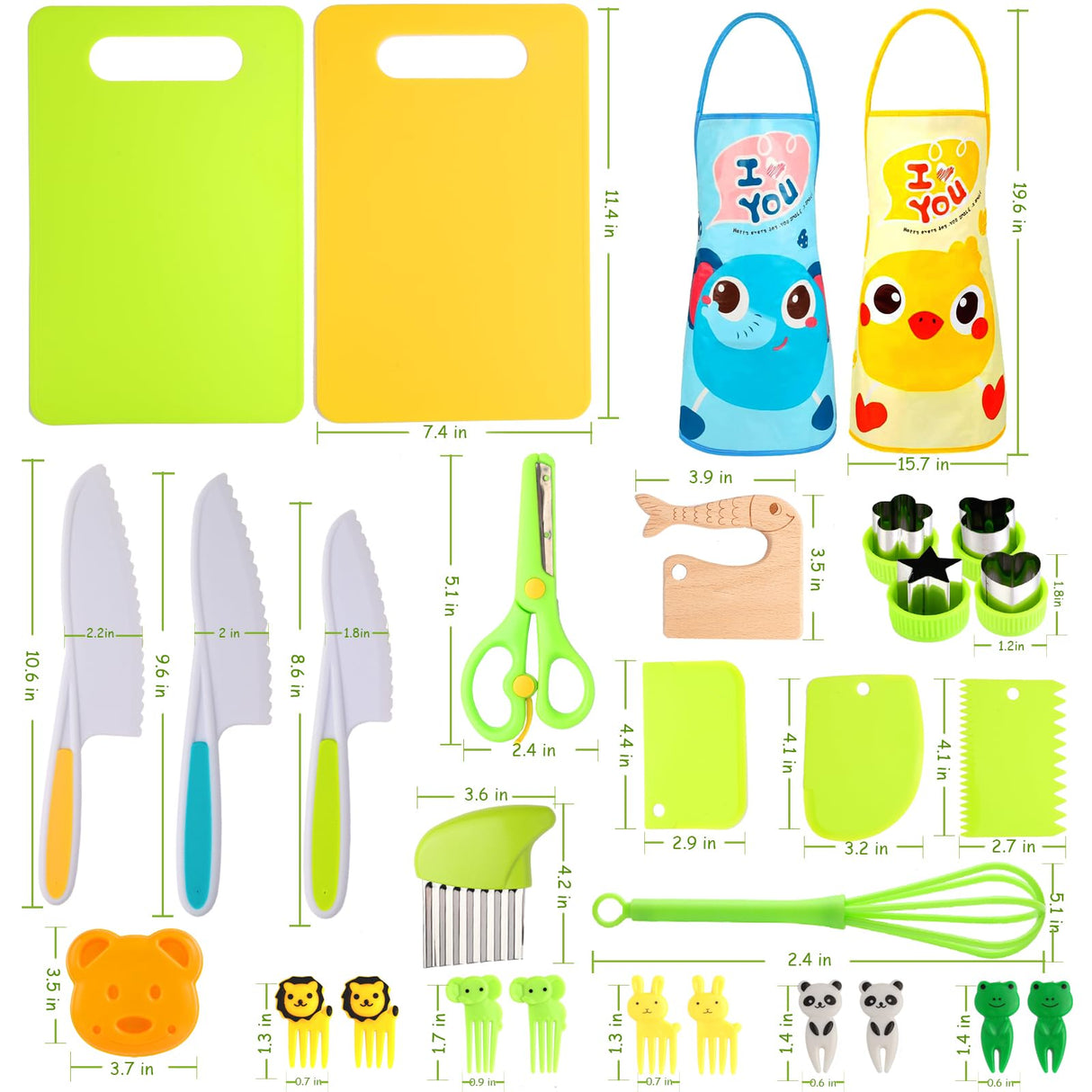 Kids Montessori Cooking Kitchen Toys and Toddler Knife Set - 30Pcs Kids Knifes for Real Cooking and Baking Accessories ,Toddlers Kitchen Tools Ages 3-10 Kids Birthday (30 PCS) ASSBABY