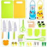 Kids Montessori Cooking Kitchen Toys and Toddler Knife Set - 30Pcs Kids Knifes for Real Cooking and Baking Accessories ,Toddlers Kitchen Tools Ages 3-10 Kids Birthday (30 PCS) ASSBABY