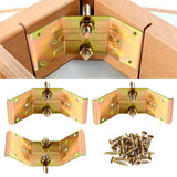 Pisman Table Leg Corner Bracket Set of 4 Includes Screws to Provide Strong Support for Legs & Table Skirts, Used to Strengthen Rickety Bench Legs, Dining Table Legs, Repair Desks Pisman