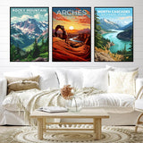 AOSGEDY 6 Pack Paint by Numbers Kit for Adults Beginner, National Park Adult Paint by Number Kits on Canvas Without Frame, DIY Landscape Painting with Numbers Craft for Home Decor 10x14 Inch AOSGEDY